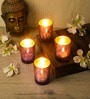 Set of 4 Green Glass Votive