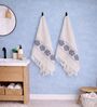 Set Of 4 Grey Cotton Hand Towels