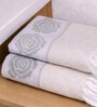 Set Of 4 Grey Cotton Hand Towels