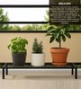 Set Of 4 Black Metal Rectangular Planter Stands