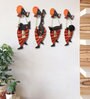 Wrought Iron Lord Ganesha In Red Wall Art
