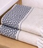 Set Of 4 Navy Blue Cotton Hand Towels