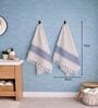 Set Of 4 Navy Blue Cotton Hand Towels