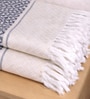 Set Of 4 Navy Blue Cotton Hand Towels
