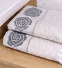 Set Of 4 Navy Blue Cotton Hand Towels