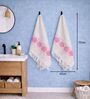 Set Of 4 Pink Cotton Hand Towels