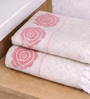 Set Of 4 Pink Cotton Hand Towels