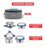 Set of 4 Stainless Steel Lunch Box with Flat Bag