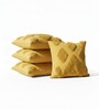 Set of 4 Sunny Yellow Tufted Throw Cushion Covers (18x18)