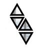 Set of 4 Triangular Shape Mirror in Black Colour