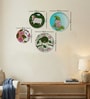 Set of 4 Tropical Bird Metallic Wall Plates