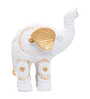 Set of 4 White and Gold-toned Elephant Showpieces