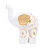 Set of 4 White and Gold-toned Elephant Showpieces
