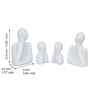 Set of 4 White Ceramic Handcrafted Couple Family Statue Sculpture|People Figurines Home Decor Items Showpiece for Living Room Bedroom Table Shelf TV Unit|Gift for Housewarming Birthday