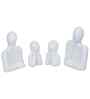 Set of 4 White Ceramic Handcrafted Couple Family Statue Sculpture|People Figurines Home Decor Items Showpiece for Living Room Bedroom Table Shelf TV Unit|Gift for Housewarming Birthday