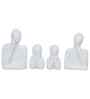 Set of 4 White Ceramic Handcrafted Couple Family Statue Sculpture|People Figurines Home Decor Items Showpiece for Living Room Bedroom Table Shelf TV Unit|Gift for Housewarming Birthday