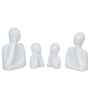 Set of 4 White Ceramic Handcrafted Couple Family Statue Sculpture|People Figurines Home Decor Items Showpiece for Living Room Bedroom Table Shelf TV Unit|Gift for Housewarming Birthday