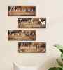 Set of 4 Wooden Wall Hanging-This Is Us Together Bless This Home Family