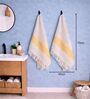 Set Of 4 Yellow Cotton Hand Towels