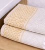 Set Of 4 Yellow Cotton Hand Towels