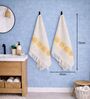 Set Of 4 Yellow Cotton Hand Towels