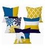 Multicolor Abstract Cotton 16 x 16 Inches Cushion Covers (Set of 5)
