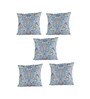 Blue Polyester Ethnic Motif 16x16 inches Cushion Cover (5Pc)