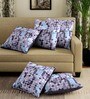 Purple Velvet Abstract 16x16 inches Cushion Cover (5Pc)