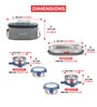 Set of 5 Airtight Stainless Steel Lunch Box Set with Flat Bag
