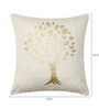 Cream Floral Jute 16 x 16 Inches Cushion Covers (Set of 5)