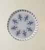 Set of 5 Blue & White Geometric Metallic Wall Plates