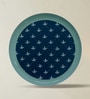 Set of 5 Blue Pottery Inspired Metallic Wall Plates