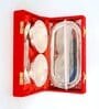 Set of 5 Bowl with Tray Stainless Steel Tableware Set (Silver)