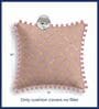 Zari Jaal & Aura Dusty Pink, Gold & Yellow Cotton Pom Pom Cushion Cover