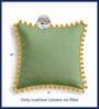 Aster & Aura Yellow, Dusty Pink & Sage Green Cotton Pom Pom Cushion Cover