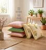 Aster & Aura Yellow, Dusty Pink & Sage Green Cotton Pom Pom Cushion Cover