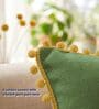 Aster & Aura Yellow, Dusty Pink & Sage Green Cotton Pom Pom Cushion Cover