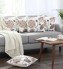 Set of 5 Elegant Botanical Floral Throw Cushion Covers (18x18)