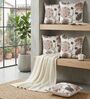 Set of 5 Elegant Botanical Floral Throw Cushion Covers (18x18)