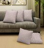 Set of 5 Geometric Cotton Purple Cushion Covers 16*16 Inches