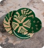 Set Of 5 Green Sabai Grass Nature'S Palette Wall Plate