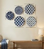 Set of 5 Indigo Mosaic Metallic Wall Plates