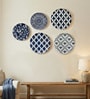 Set of 5 Indigo Mosaic Metallic Wall Plates