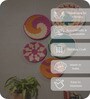 Set Of 5 Multicolor Sabai Grass Mehfil Harmony  Wall Plate