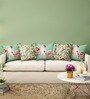 Printed Dupion Silk Blue 16x16 Inch Cushion Covers