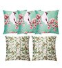 Printed Dupion Silk Blue 16x16 Inch Cushion Covers