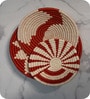 Set Of 5 Red Sabai Grass Crimson Harvest  Wall Plate