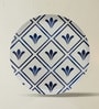 Set of 5 Royal Blue Geometric Metallic Wall Plates