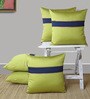 Green Striped Silk 16 x 16 Inches Cushion Covers (Set of 5)