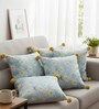 Set of 5 Whimsical Daisy Embroidered Throw Cushion Covers (18x18)